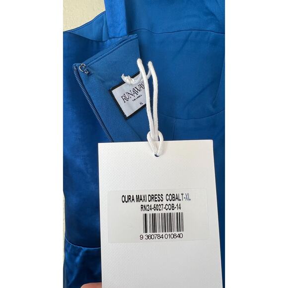 NEW REVOLVE Runway the Label Oura Maxi Dress XL Cobalt Blue Satin Corset Date - Picture 9 of 9